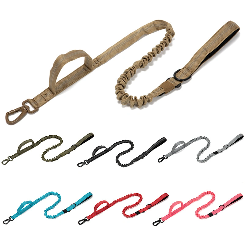 New Design Tactical Dog Leash Adjustable Outdoor Bungee Dog Leash Elastic Leads Rope