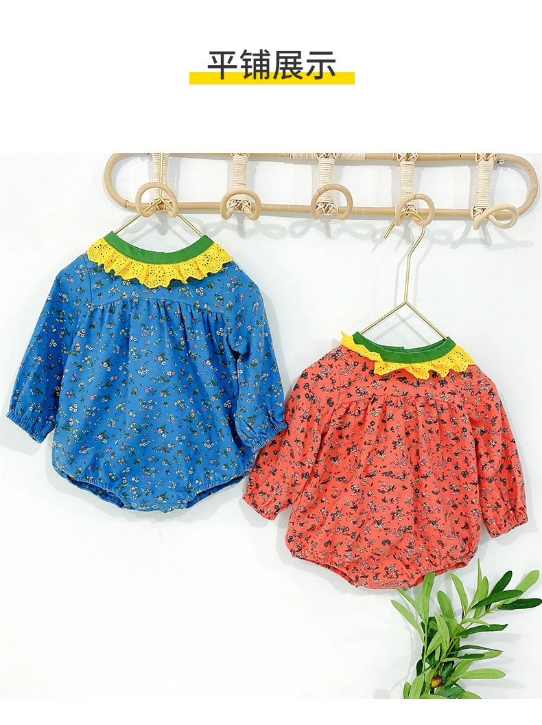 Latest Boutique Baby Girls Jumpsuit Newborn Kids Lace Collar Knit Floral Baby Romper for Boys