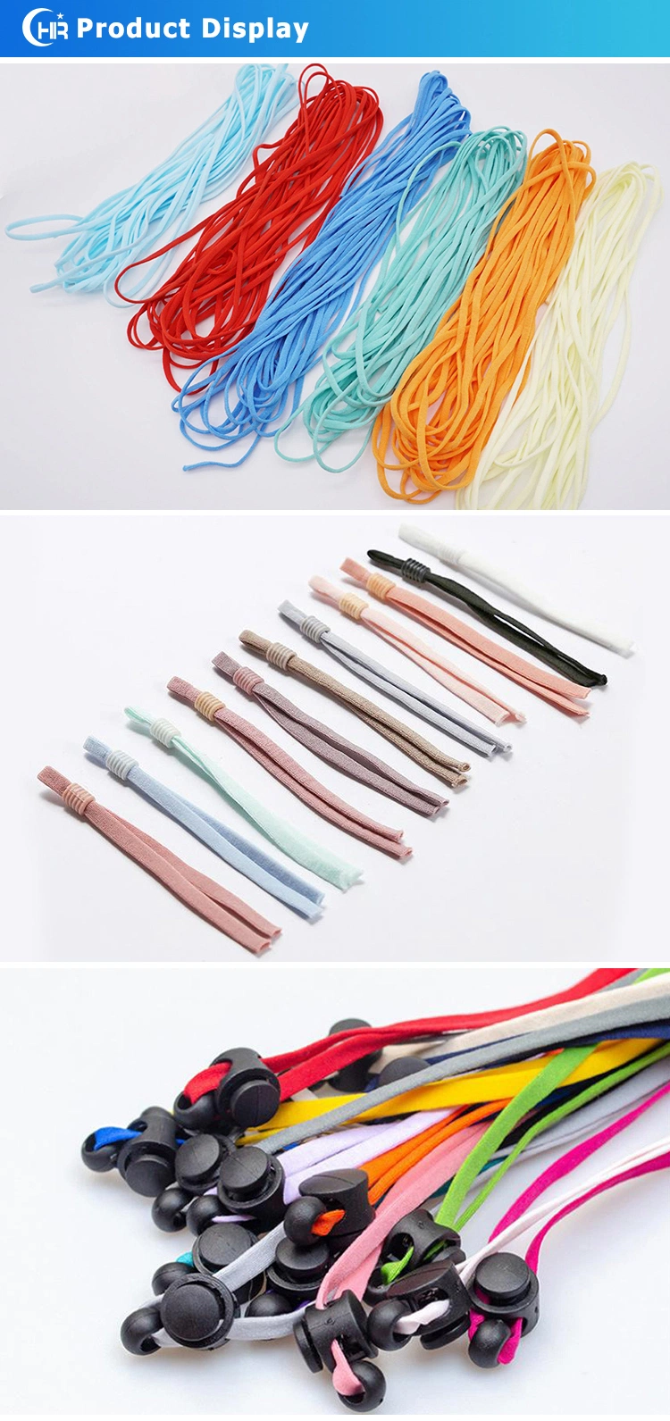 High Quality Flat Elastic Ear Loop 6mm Soft Earloop Band for Face Mask