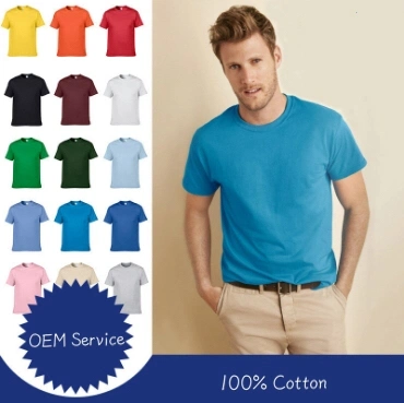 100 % coton respirant T-shirt promotionnel en gros faible MOQ personnalisé votre propre logo impression ou broderie hommes col rond manches normales T-shirt